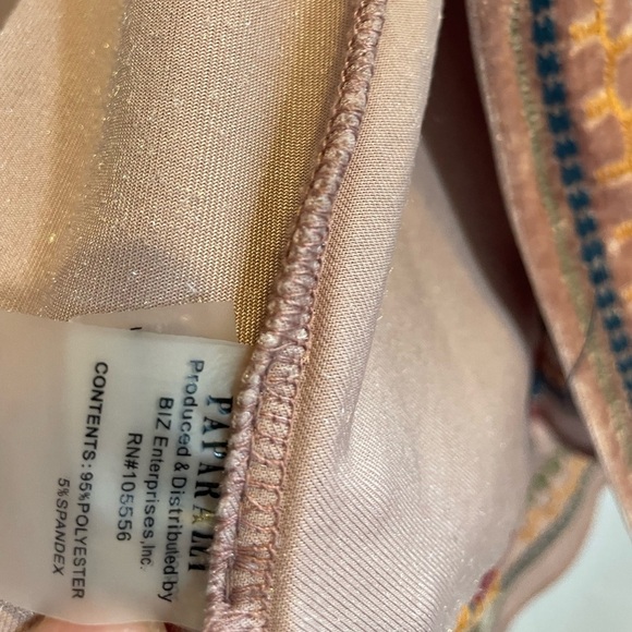 Paparazzi velvet burnout kimono dusty rose Embroidered Floral size L Y2K boho - Picture 7 of 11